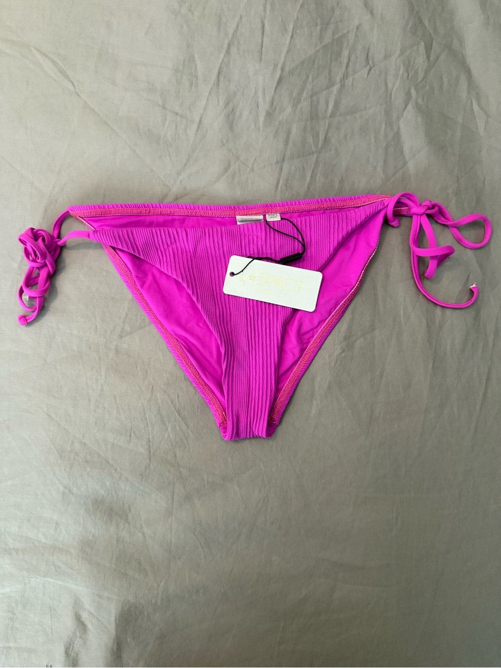 NWT L*Space Lily Ribbed Side-Tie Bikini Bottom